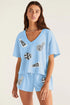 Game Day Cheer Sequin Patch V Neck Top And Shorts Set